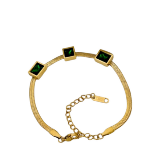 REGAL™  GREEN STONE BRACELET.