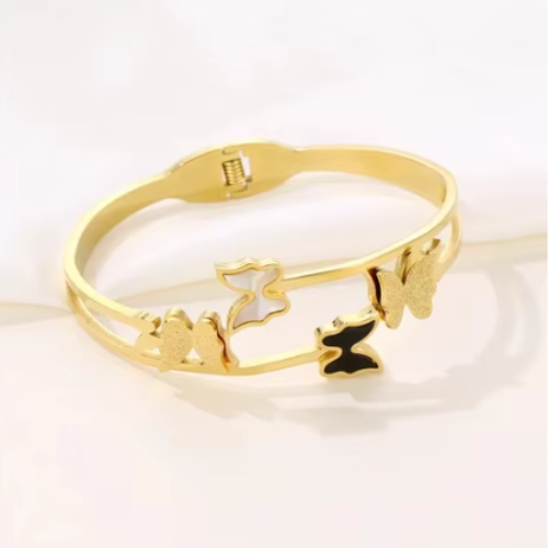 REGAL™  Black And Gold Butterfly Bracelets.