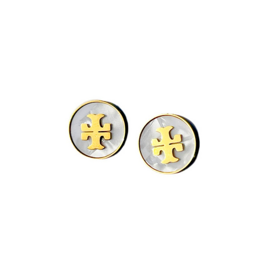 REGAL™ Pearl Golden statement Studs.