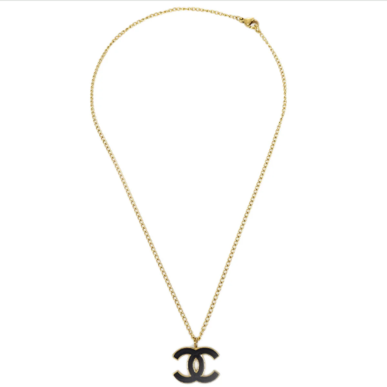 REGAL™ CHANEL BLACK AND GOLD PENDANT.