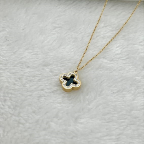 REGAL™ The Luxe Black Clover Diamanté Pendant .