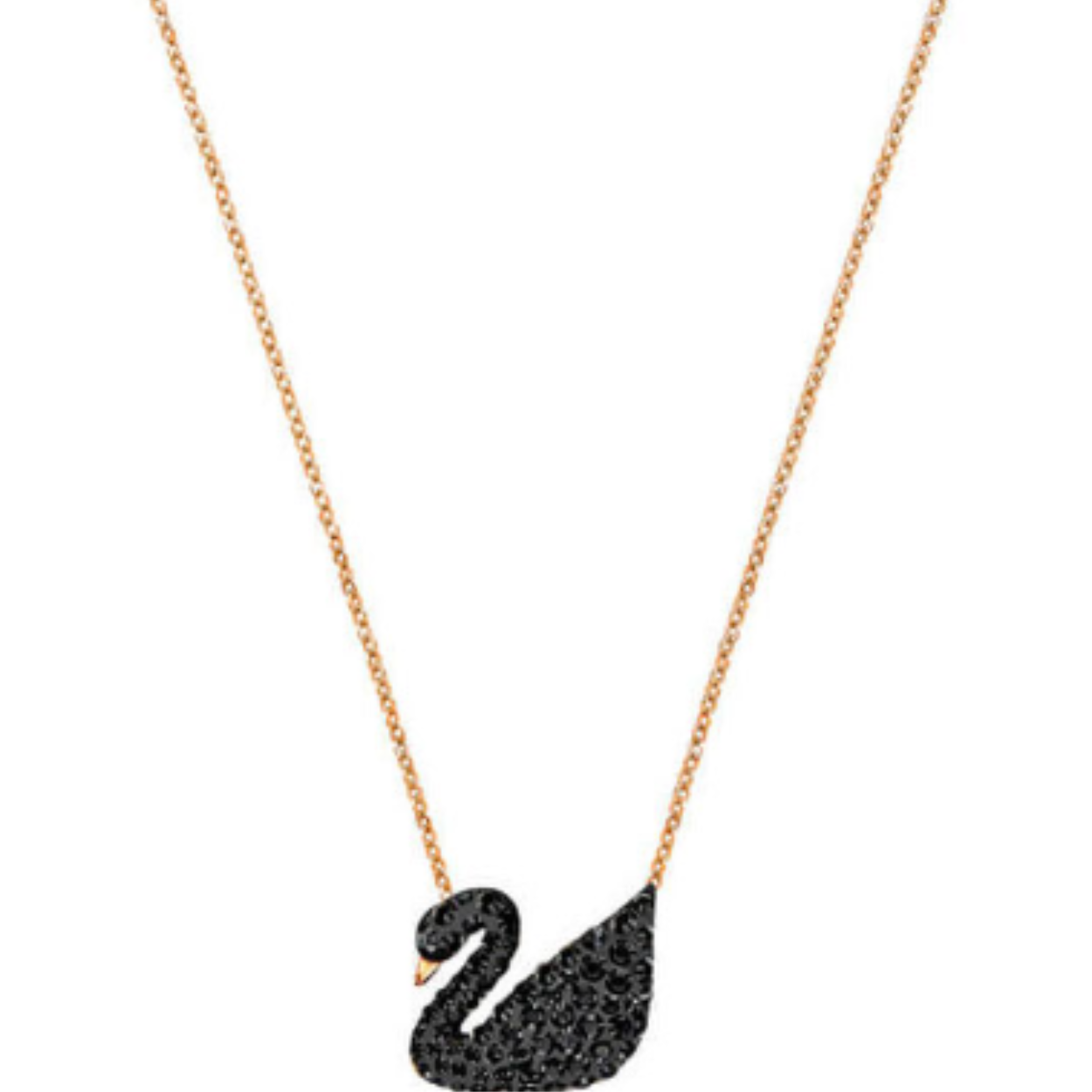 REGAL™ GOLD TONED BLACK SWAN PENDANT.